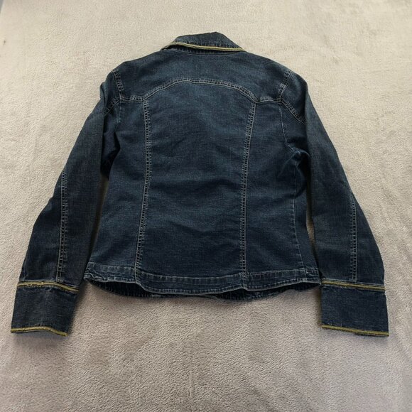 Metrostyle Womens Jean Jackeet Size 14 Collared Button Up Blue Denim Jacket Y2K - Picture 16 of 16